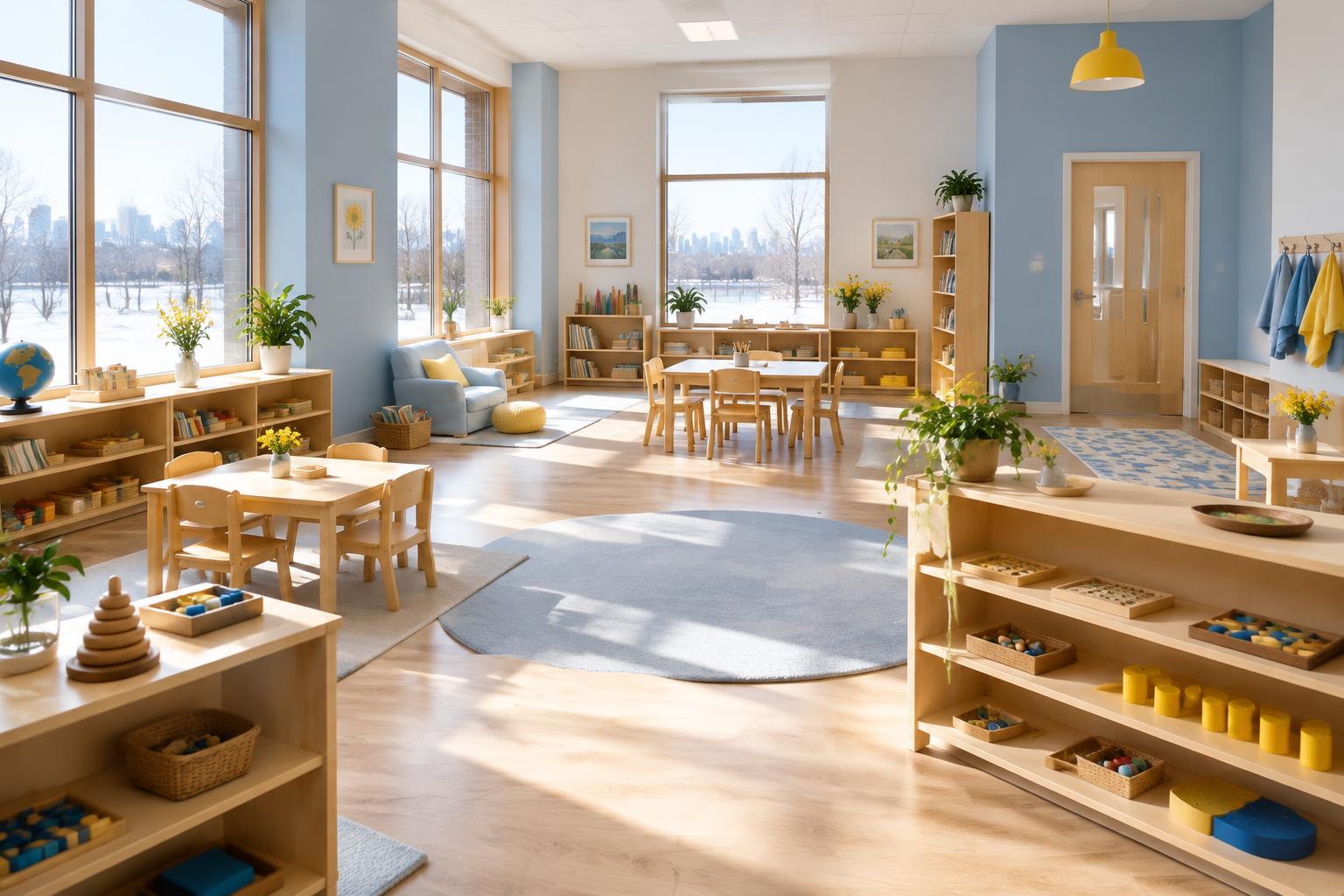 Concept image of a bright early learning classroom